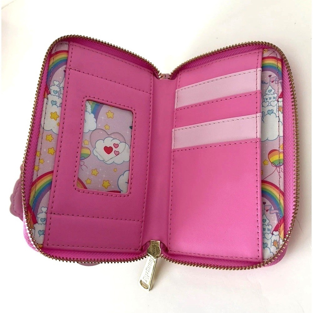 NEW Loungefly Care Bears Stare Rainbow Zip Around Wallet *flaw - Picture 4 of 9